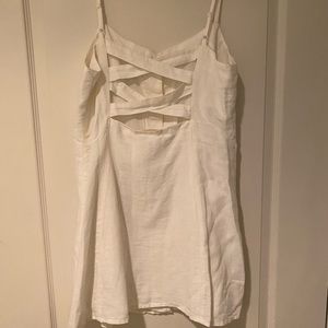White spaghetti strap dress with buttons